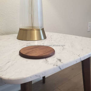 Lot de 4 sous-verres ronds au design moderne en résine de bois parfaits pour les ustensiles de cuisine et la vaisselle Usage quotidien à la maison de haute qualité - Product Image 4