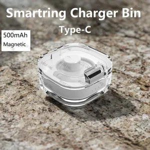 แท่นชาร์จแบบพกพาสำหรับแหวนอัจฉริยะ กล่องใสแบบคริสตัล ความจุ 500mAh ชาร์จด้วยแม่เหล็ก Type-C กันน้ำระดับ IP68 หน้าจอ OLED รุ่นปี 2026 - Product Image 3