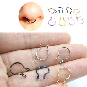 Anillo de acero inoxidable para la <span class=keywords><strong>nariz</strong></span>, <span class=keywords><strong>Piercing</strong></span> para la <span class=keywords><strong>nariz</strong></span>, sin perforación, 316 - Product Image 2
