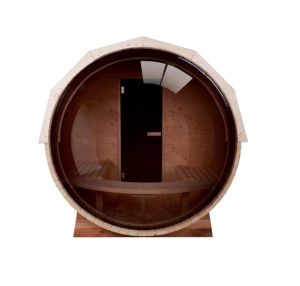 Sauna rond en <span class=keywords><strong>bois</strong></span> de conception moderne finlandaise, sauna en <span class=keywords><strong>bois</strong></span> panoramique en forme de baril, sauna traditionnel en <span class=keywords><strong>bois</strong></span> chauffé au <span class=keywords><strong>bois</strong></span> pour 4 à 8 personnes - Product Image 5