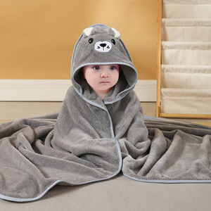 Soft Cartoon <strong>Hooded</strong> Baby <strong>Towels</strong> Highly Absorbent Bathrobe Blanket <strong>Toddlers</strong> Shower Gifts Coral Velvet Baby Bath <strong>Towel</strong> with Hat - Product Image 4