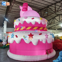 Gâteau d'anniversaire gonflable géant en forme de licorne, personnalisable, pour la décoration d'événements et de fêtes
