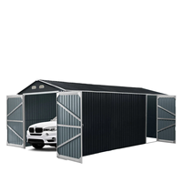 Abri de jardin extérieur en métal imperméable 20*10 pieds avec double porte, abri utilitaire et carport pour voiture, camion, vélo, jardin