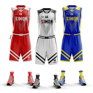 Bearbeiten Sie Ihr eigenes Team Sublimation druck schnell trocknende reversible Basketball uniformen neuesten Basketball-Trikot-Design