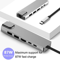 Alliage d'aluminium 6-en-1 USB C HUB Splitter Type C à Hdtv USB 3.0 Adaptateur pour Mobile PC USB HUB