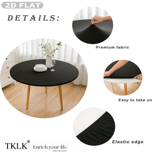 Funda de mesa redonda ajustable de spandex elástico para cócteles, personalizada <span class=keywords><strong>con</strong></span> foto, texto o logotipo - Product Image 6