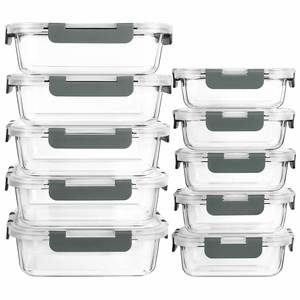 Boîte de conservation alimentaire en verre borosilicate haute résistance, résistante à la chaleur et au froid, avec couvercle transparent à fentes d'aération coulissantes, compatible micro-ondes, 400 ml - Product Image 1