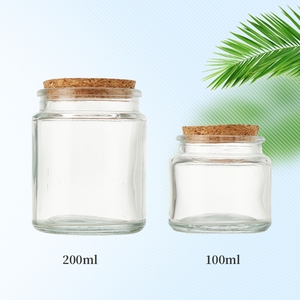 <span class=keywords><strong>En</strong></span> Stock, Contenants <span class=keywords><strong>en</strong></span> <span class=keywords><strong>Verre</strong></span> Vides Ronds Ambrés, Verts et Transparents <span class=keywords><strong>pour</strong></span> Bougies 100g, 200g, avec Bouchon <span class=keywords><strong>en</strong></span> Liège - Product Image 3
