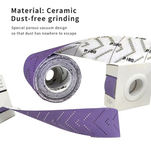 70 نفسجي X 12 متر توريد السيراميك الأرجواني متعددة الثقوب ورقة ورق الصنفرة ورقة أكسيد الألومنيوم لفة - Product Image 4