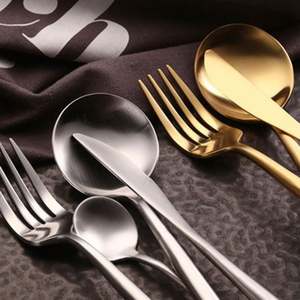 Ensemble de couverts 4 pièces en acier inoxydable plaqué or 7 couleurs, fourchette et couteau à steak, vaisselle de cuisine moderne et élégante, cadeau de mariage - Product Image 5