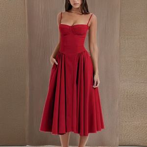 Vestido Maxi Casual Elegante Personalizado OEM para Mujer, Sin Espalda, Ajustado, para Verano, Otoño, Uso Diario y Fiestas, Cintura Natural - Product Image 1