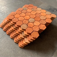 Placage de brique mosaïque personnalisé brique d'argile rouge rurale mosaïque de pierre hexagonale argile antique brique rouge mosaïque mur placages de carreaux de pierre