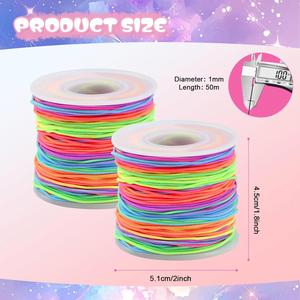 Cordon élastique transparent de 1 mm de diamètre, 50 m, pour la fabrication de bracelets d'amitié, de colliers et de créations DIY - Product Image 2