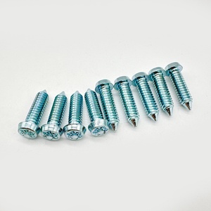 Tornillos de Presión de Acero al Carbono Puro, Plateados en Zinc, Cabeza Plana, Hexagonales, Autoperforantes y Autoblocantes - Product Image 3