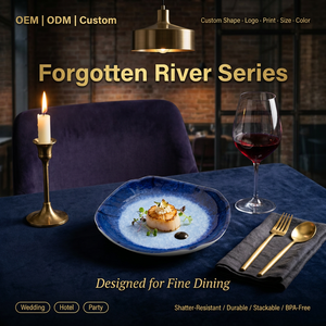 Assiette de table en mélamine gaufrée carrée OEM ODM en gros pour ramen, pho, café, bistrot, restaurant - Product Image 1