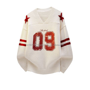 Pull en maille col rond pour homme, style jersey, imprimé numérique personnalisé, tendance, haut de gamme, automne-hiver, 100 % polyester et coton - Product Image 1