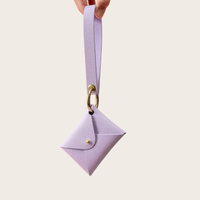 Porte-clés en cuir Lanière de poignet à la mode Porte-cartes de crédit Portefeuille mince minimaliste Pochette de clés personnalisée