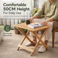 Table de camping pliante portable, plateau en bambou, petite table de camping, table en bois, table d'extérieur pour usage quotidien