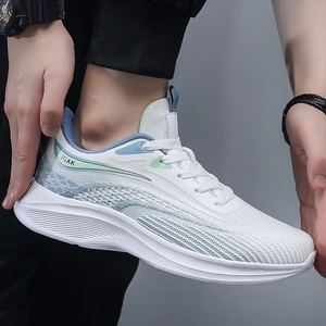 Chaussures de course pour hommes en maille grande taille, respirantes et légères, pour l'été, décontractées et sportives, avec logo imprimé en 3D, exportation transfrontalière - Product Image 3