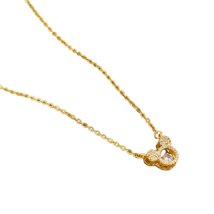 Lindo Collar de Acero Inoxidable Chapado en Oro con Colgante de <span class=keywords><strong>Mickey</strong></span> Mouse de Dibujos Animados para Mujer - Product Image 1