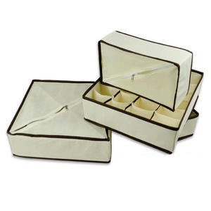 Ensemble de 4 boîtes de rangement en tissu pour la maison, organisateur de sous-vêtements et de vêtements rectangulaires de couleur unie - Product Image 3