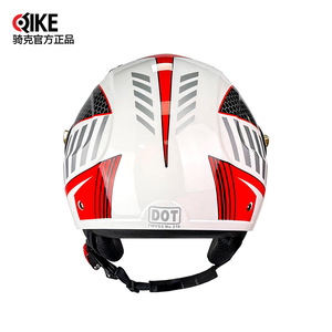 Gike Half Face Helmet <b>Abs</b> Shell Graphic Design Quick Release One Size Motorcycle Helmet - Product Image 4