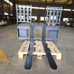 <span class=keywords><strong>Fourche</strong></span> à palettes réglable robuste avec dents forgées <span class=keywords><strong>pour</strong></span> chargeuse sur pneus et excavatrice, avec grille de chargement et dossier, OEM d'usine - Product Image 3