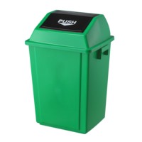 Poubelle de recyclage en plastique de 40 L, poubelle rectangulaire et bac à déchets avec couvercle à bascule, poubelle sur pied