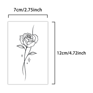 Tatuaje Temporal Simple de Rosa, Tatuaje Semipermanente Impermeable, Dura 2 Semanas, Tatuaje Herbal Realista <span class=keywords><strong>para</strong></span> Brazo y Cuerpo - Product Image 2