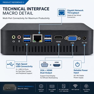 Mini <span class=keywords><strong>PC</strong></span> <span class=keywords><strong>Portable</strong></span> Sharerdp à Bas Prix, Core i3 10e Génération 10110U, SSD 256 Go, 8 Go RAM, LAN, WiFi 6E, Triple Affichage 4K, Boîtier de Bureau - Product Image 2