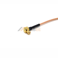 Connecteur mâle MCX à angle droit à souder, câble coaxial RG178, 20 cm, faible perte, marron, câble de liaison RF