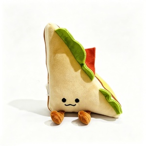 Almohada de peluche con forma de sándwich y cara, adorable peluche de sándwich antropomórfico, muñeco de peluche de sándwich Chibi - Product Image 1