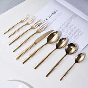 Set di posate lucide Set regalo per festa di nozze d'oro Set regalo per Hotel <span class=keywords><strong>usato</strong></span> ristorante - Product Image 5