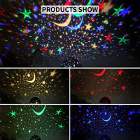 Veilleuse LED Romantique Effet Ciel Étoilé Rotatif Moderne en ABS avec Télécommande USB pour Chambre Éclairage Nocturne Écologique