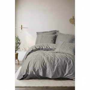 Cotton Box Double Jacquard Satin <b>Comforter</b> <b>Set</b> Floral Home Dcor with Elegant Vizon Design - Product Image 3