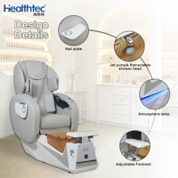 Sillón de Pedicura de Cuero para Spa, Cómodo, Masajeador de Cuerpo Completo, Sillones de Pedicura de Cuero PU para Manicura