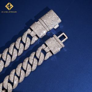 Nuevo Producto, Cadena Cubana de Moissanita VVS de 23 mm, Collar de Plata de Ley 925, Cadena de Eslabones, Estilo Hip Hop, Diamantes Engastados, Certificado GRA - Product Image 3