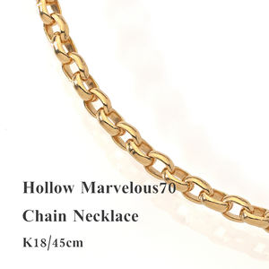 Collar de Cadena para Mujer, Diseño Moderno con Curva Interna Ligeramente Abombada, Personalizado, Hueco, Maravilloso, en Oro K18 - Product Image 1