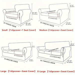 Juego de 2/3/4 Piezas de Fundas de Sofá Elásticas, Protector de Muebles <span class=keywords><strong>para</strong></span> Dormitorio, Oficina, Sala de Estar, Decoración del Hogar, Cubre Sofá - Product Image 6