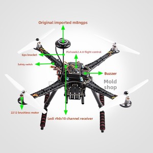 Tự làm S500 Kit mã nguồn mở Pixhawk chuyến bay điều khiển cầm tay bay chụp ảnh trên không bay <span class=keywords><strong>Drone</strong></span> thành phần - Product Image 4