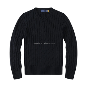 Suéter de Malha Feminino RL com Decote em V e Manga Longa, Logo Ral Raff, Cor Sólida, Pulôver Slim Fit Quente para Outono e Inverno - Product Image 4