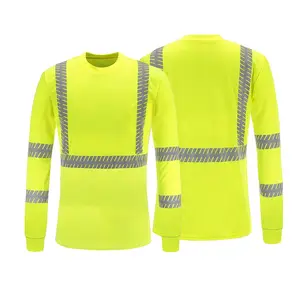 HCSP सुरक्षा टी शर्ट डिजाइन चिंतनशील पीला लंबी आस्तीन सुरक्षा शर्ट