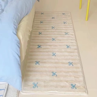 Tapis uni en fausse fourrure cachemire style Instagram, tapis de chevet pour chambre à coucher, motif dessin animé mignon, tapis de sol pour chambre de filles, tapis de fenêtre en baie