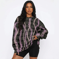 Sweat-shirts à capuche décontractés surdimensionnés pour femmes, motif oiseau Iwa Hawaï, col rond, épaules tombantes, vente en gros