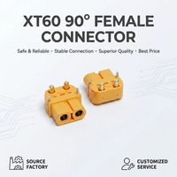 Source Factory XT60 90 °   Connecteur 30A, contact en alliage de cuivre, boîtier en nylon, fiche mâle/femelle