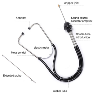 Stéthoscope en acier inoxydable pour mécanicien automobile, sondes de 80 mm/220 mm pour diagnostic moteur, outil d'auscultation pour voitures, camions, motos - Product Image 2