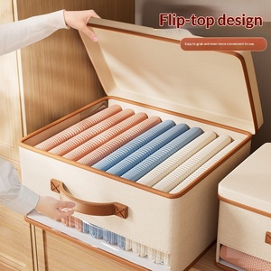 Caja de Almacenamiento de Ropa de Plástico, Plegable y Apilable, con Divisores y Compartimentos, Estilo Japonés, para Bolsas y Carteras - Product Image 3
