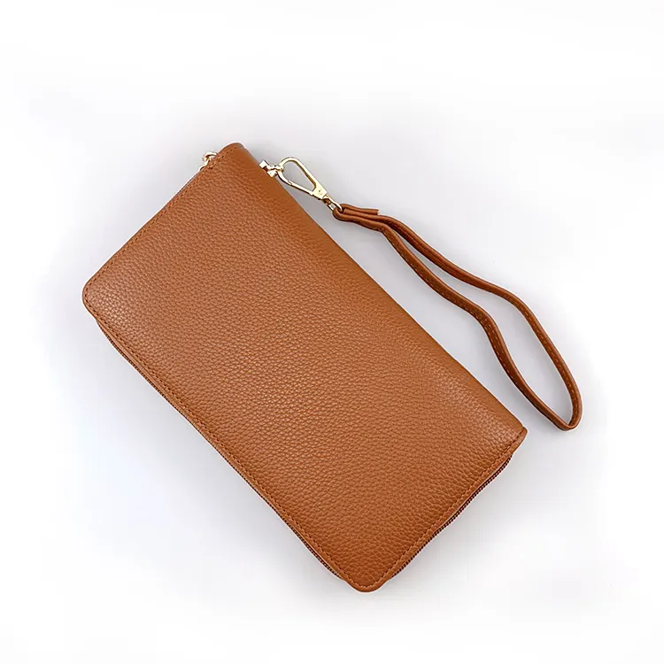 Wholesale Price large Capacity Women Purse Custom Logo Rfid Blocking Faux Leather Wrist Wallet For Women