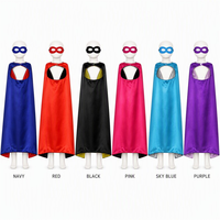 Ensemble de 6 Capes de Super-héros pour Enfants avec Masque, Cape Réversible en Satin Coupe Trapèze à Fermeture Auto-agrippante pour Fête, Déguisement d'Anniversaire et Jeu de Rôle