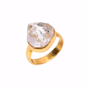 Natural Crystal Gemstone Gold Plated <b>925</b> <b>Sterling</b> <b>Silver</b> <b>Ring</b>, Handmade <b>Silver</b> Jewelry Exporter, Fine <b>Silver</b> Jewelry Supplier - Product Image 3